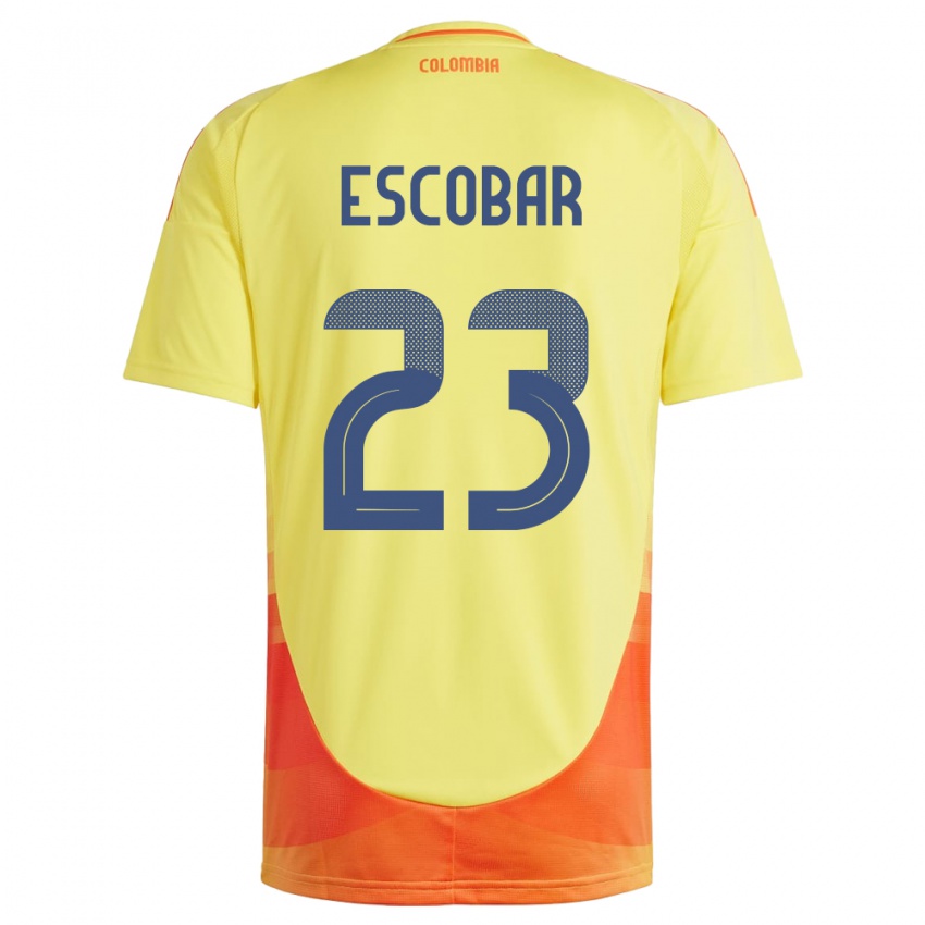 Kinder Kolumbien Josen Escobar #23 Gelb Heimtrikot Trikot 24-26 T-Shirt