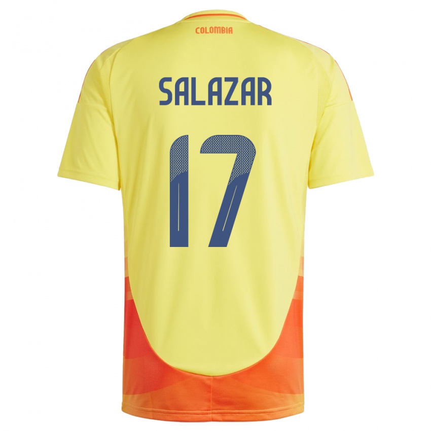 Kinder Kolumbien Andrés Salazar #17 Gelb Heimtrikot Trikot 24-26 T-Shirt