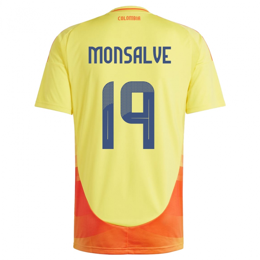 Kinder Kolumbien Miguel Monsalve #19 Gelb Heimtrikot Trikot 24-26 T-Shirt