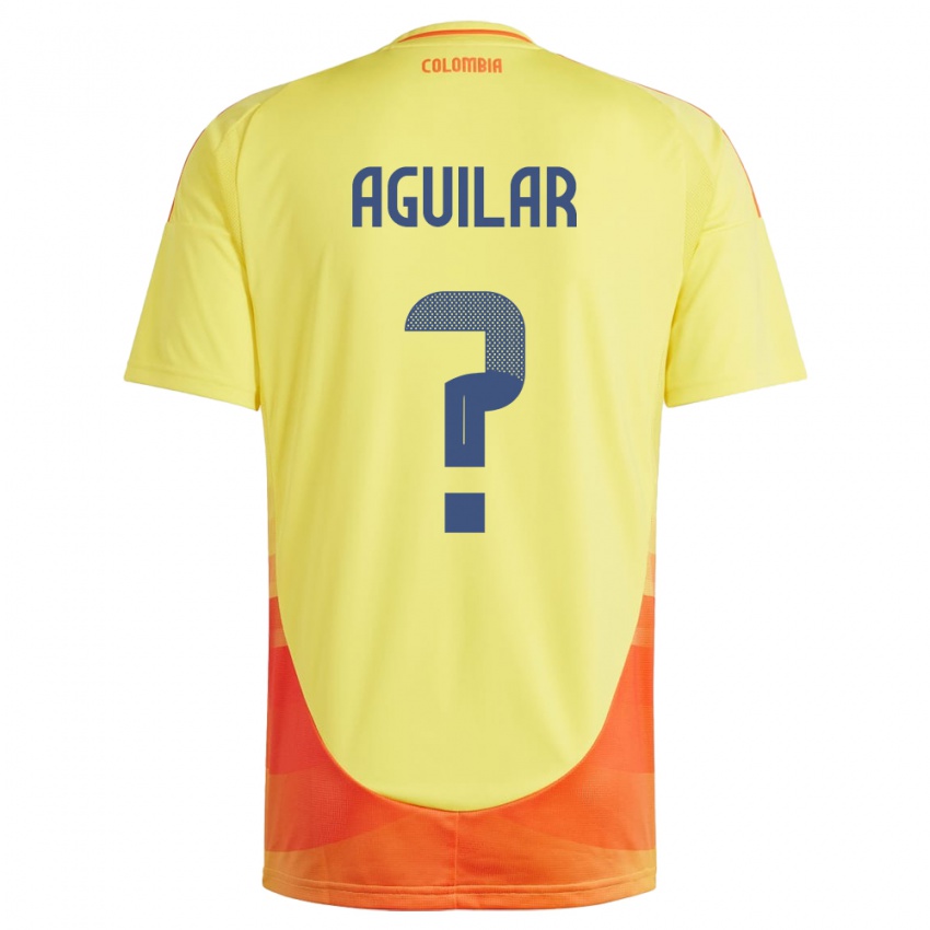 Kinder Kolumbien Alejandro Aguilar #0 Gelb Heimtrikot Trikot 24-26 T-Shirt