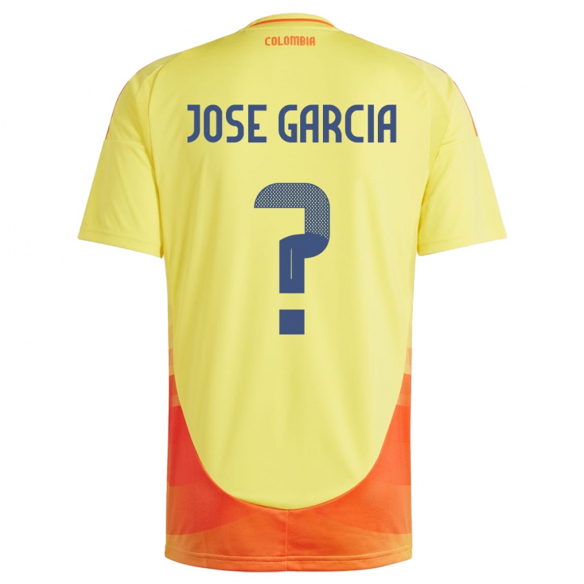 Kinder Kolumbien José García #0 Gelb Heimtrikot Trikot 24-26 T-Shirt