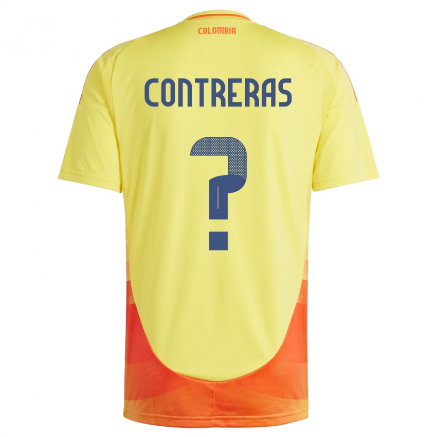 Kinder Kolumbien David Contreras #0 Gelb Heimtrikot Trikot 24-26 T-Shirt