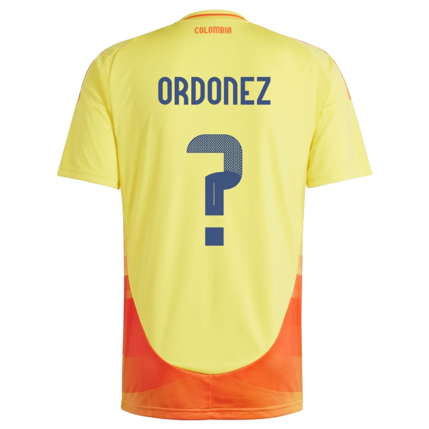 Kinder Kolumbien Willian Ordóñez #0 Gelb Heimtrikot Trikot 24-26 T-Shirt