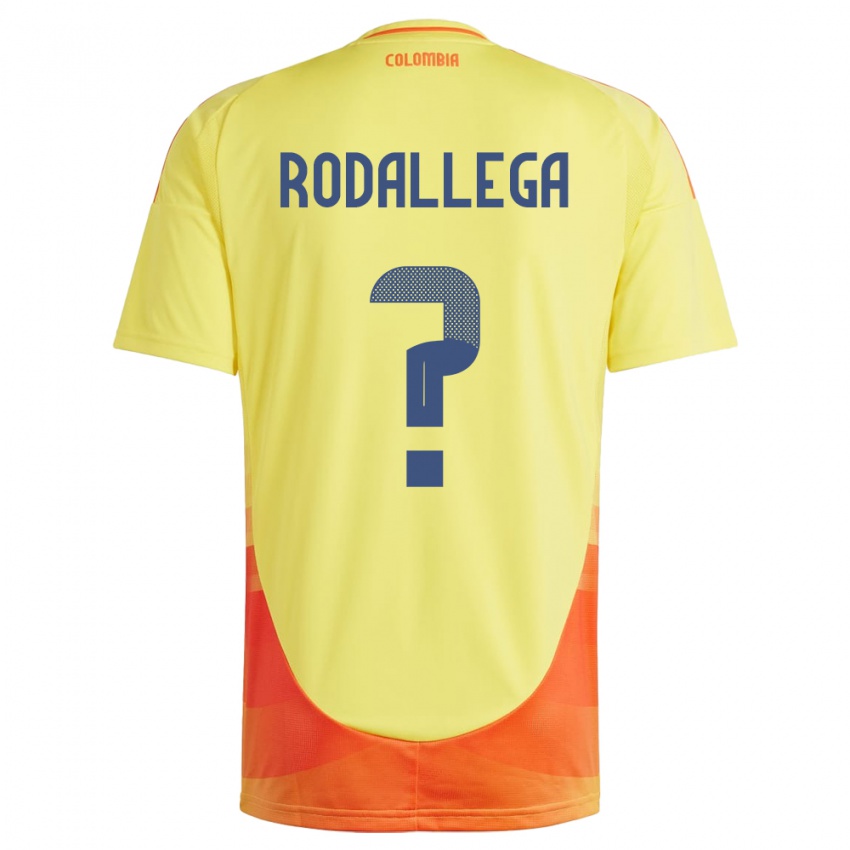 Kinder Kolumbien Johan Rodallega #0 Gelb Heimtrikot Trikot 24-26 T-Shirt