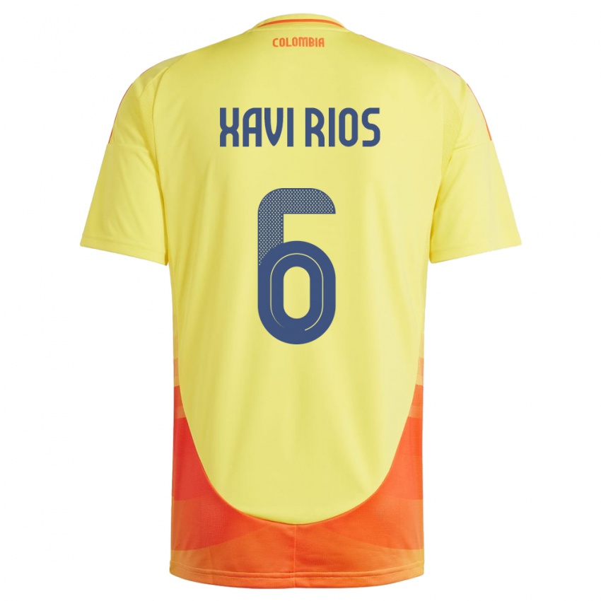 Kinder Kolumbien Xavi Ríos #6 Gelb Heimtrikot Trikot 24-26 T-Shirt