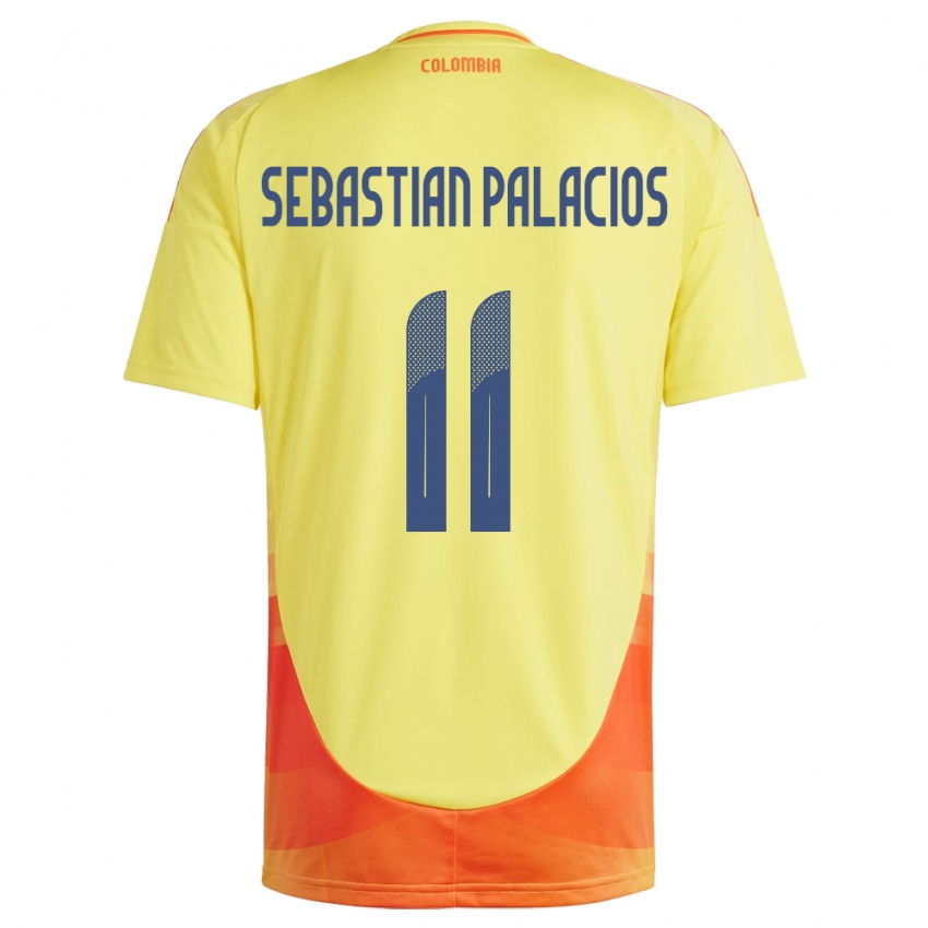 Kinder Kolumbien Juan Sebastián Palacios #11 Gelb Heimtrikot Trikot 24-26 T-Shirt