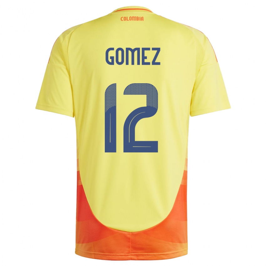 Kinder Kolumbien Juan Gómez #12 Gelb Heimtrikot Trikot 24-26 T-Shirt