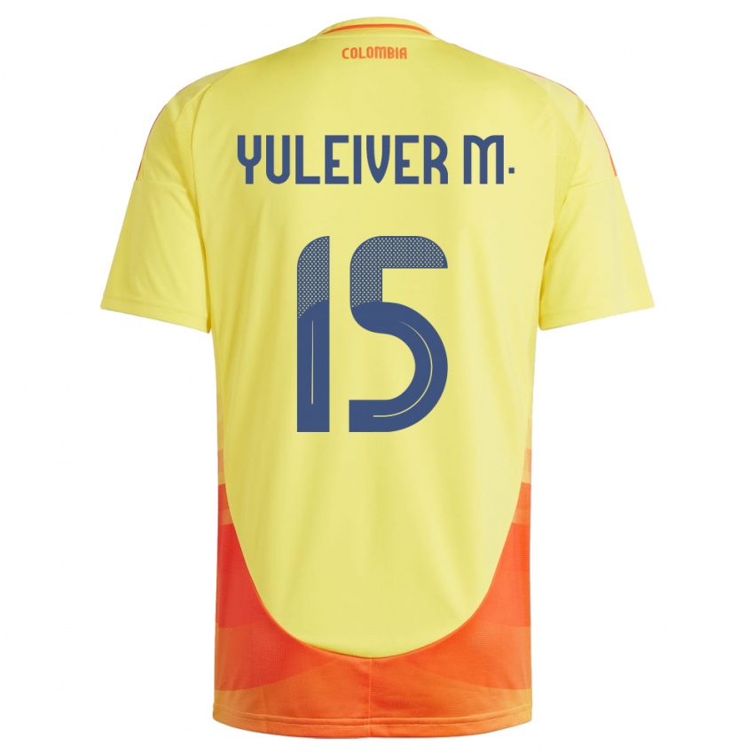 Kinder Kolumbien Yuleiver Mosquera #15 Gelb Heimtrikot Trikot 24-26 T-Shirt