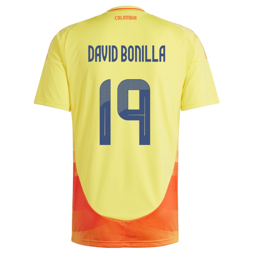 Kinder Kolumbien Juan David Bonilla #19 Gelb Heimtrikot Trikot 24-26 T-Shirt