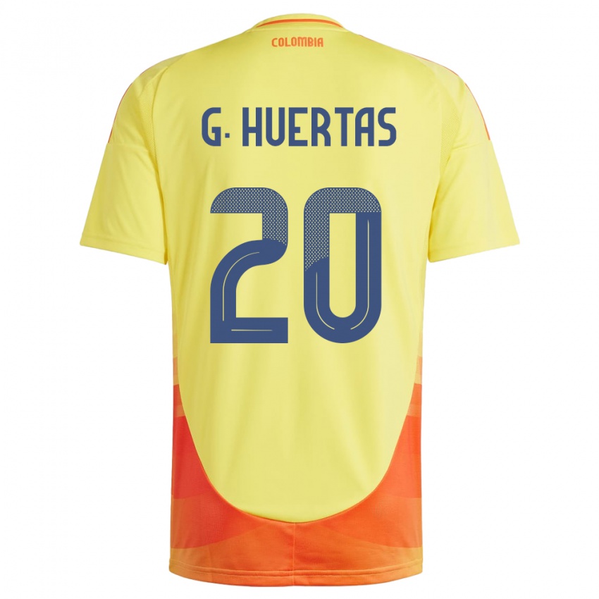 Kinder Kolumbien Gabriela Huertas #20 Gelb Heimtrikot Trikot 24-26 T-Shirt