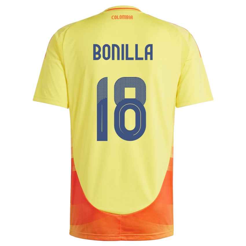 Kinder Kolumbien Wendy Bonilla #18 Gelb Heimtrikot Trikot 24-26 T-Shirt