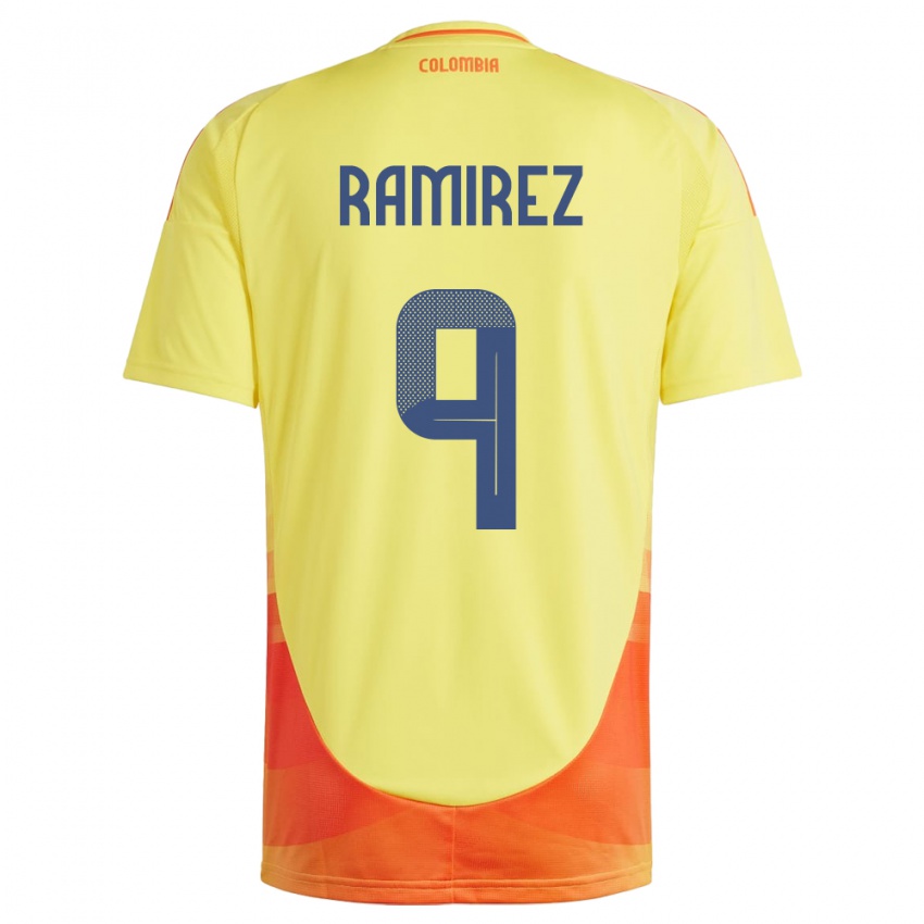 Kinder Kolumbien Mayra Ramírez #9 Gelb Heimtrikot Trikot 24-26 T-Shirt