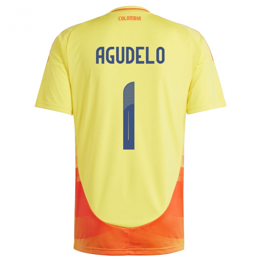 Kinder Kolumbien Luisa Agudelo #1 Gelb Heimtrikot Trikot 24-26 T-Shirt