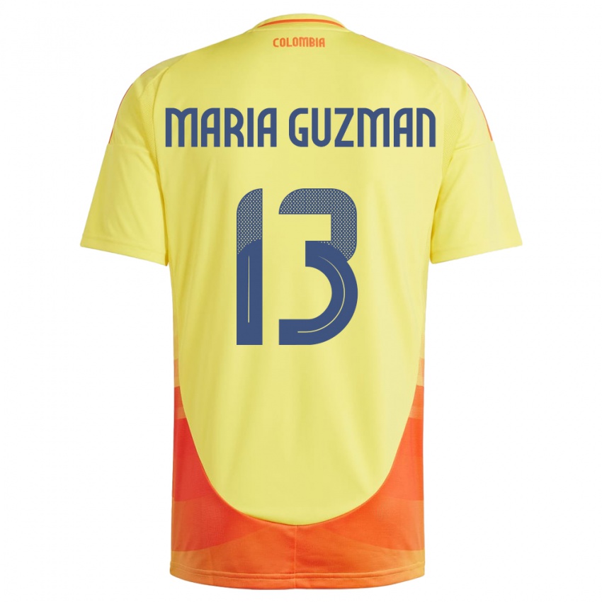 Kinder Kolumbien Ana María Guzmán #13 Gelb Heimtrikot Trikot 24-26 T-Shirt