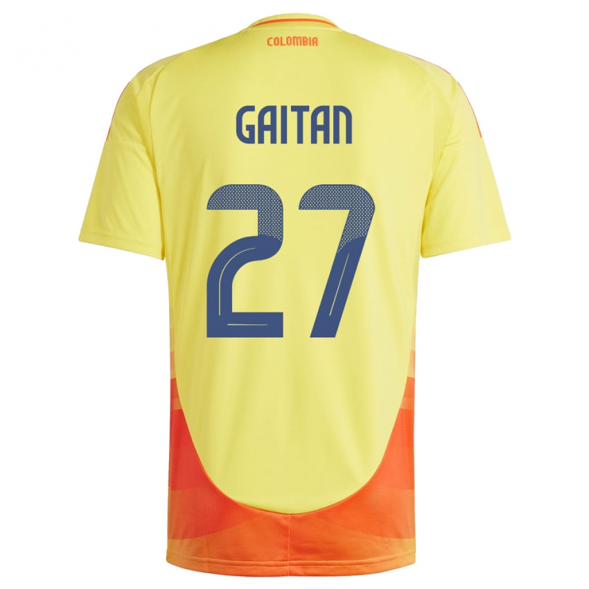 Kinder Kolumbien Natalia Gaitán #27 Gelb Heimtrikot Trikot 24-26 T-Shirt