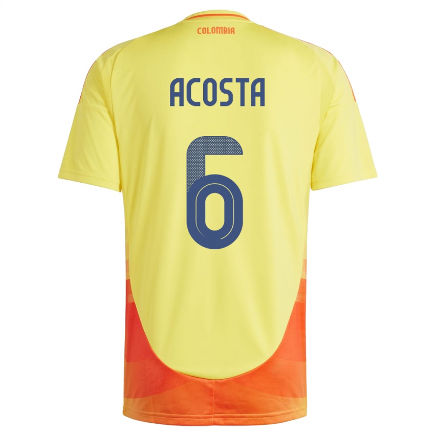 Kinder Kolumbien Viviana Acosta #6 Gelb Heimtrikot Trikot 24-26 T-Shirt