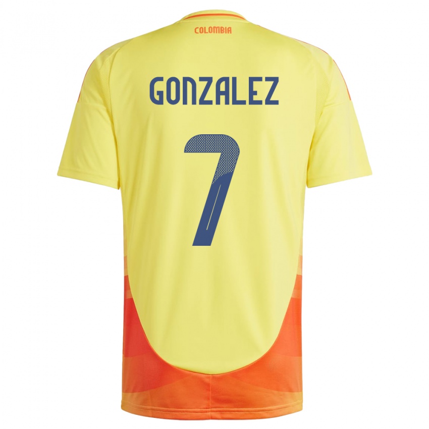 Kinder Kolumbien Celis González #7 Gelb Heimtrikot Trikot 24-26 T-Shirt