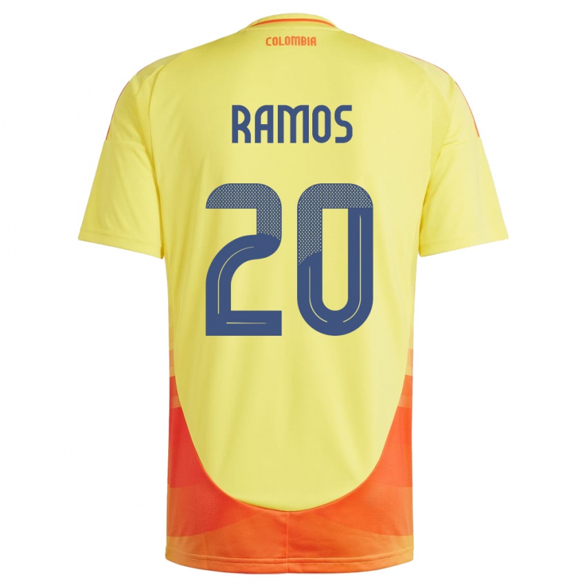 Kinder Kolumbien Mónica Ramos #20 Gelb Heimtrikot Trikot 24-26 T-Shirt