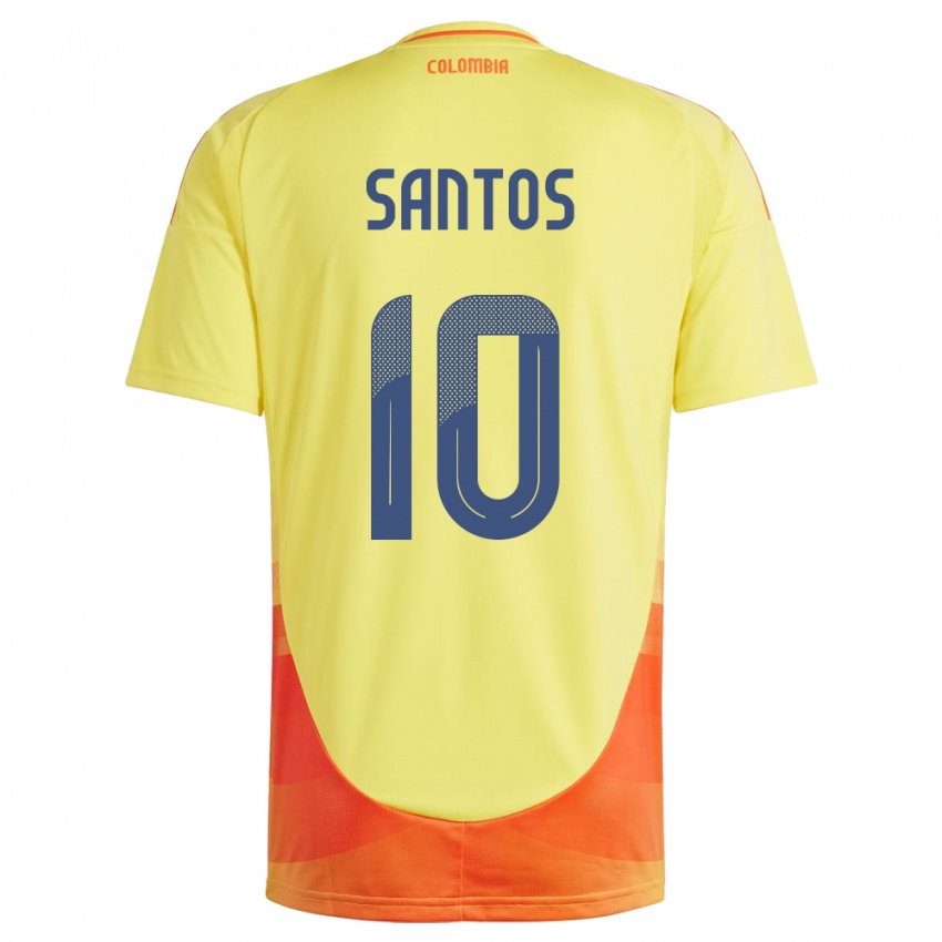 Kinder Kolumbien Leicy Santos #10 Gelb Heimtrikot Trikot 24-26 T-Shirt