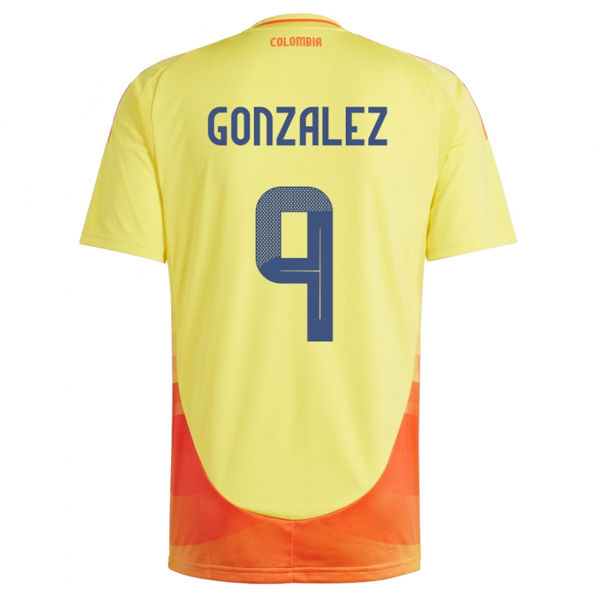 Kinder Kolumbien Manuela González #9 Gelb Heimtrikot Trikot 24-26 T-Shirt