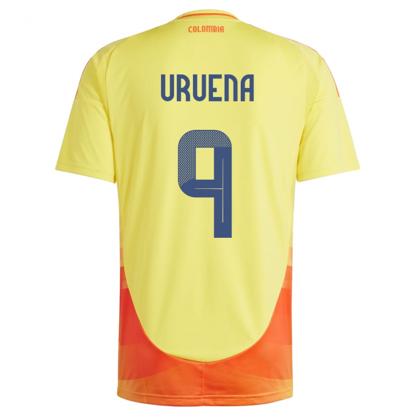 Kinder Kolumbien Gabriela Urueña #9 Gelb Heimtrikot Trikot 24-26 T-Shirt