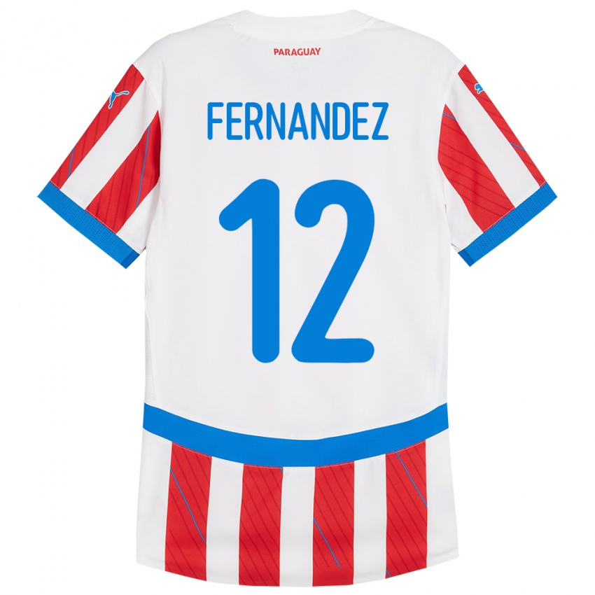 Kinder Paraguay Gatito Fernández #12 Weiß Rot Heimtrikot Trikot 24-26 T-Shirt