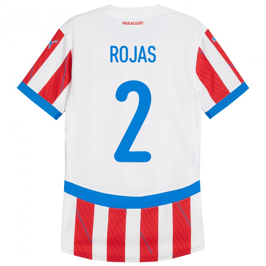 Kinder Paraguay Robert Rojas #2 Weiß Rot Heimtrikot Trikot 24-26 T-Shirt