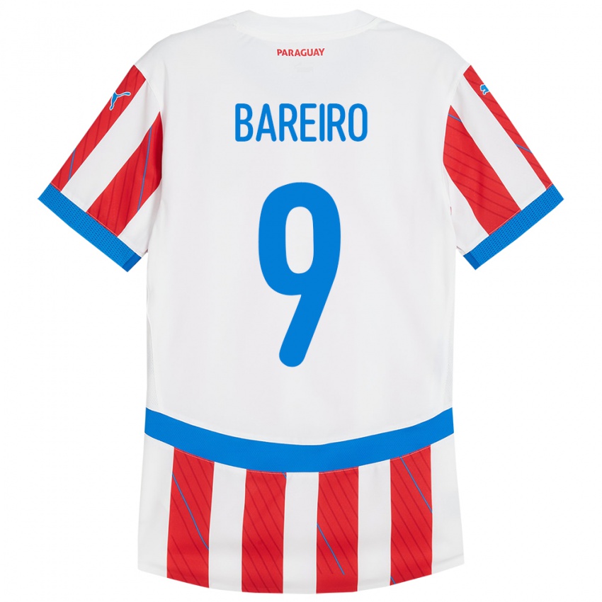 Kinder Paraguay Adam Bareiro #9 Weiß Rot Heimtrikot Trikot 24-26 T-Shirt