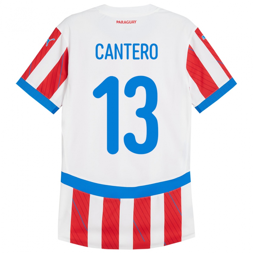 Kinder Paraguay Alexis Cantero #13 Weiß Rot Heimtrikot Trikot 24-26 T-Shirt