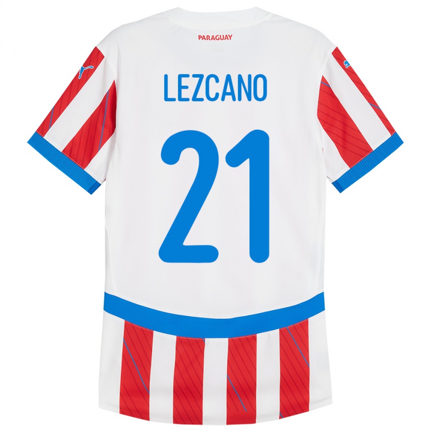 Kinder Paraguay Rubén Lezcano #21 Weiß Rot Heimtrikot Trikot 24-26 T-Shirt