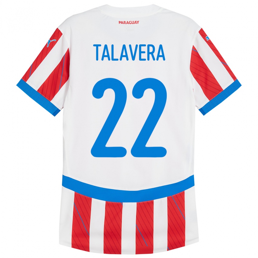 Kinder Paraguay Javier Talavera #22 Weiß Rot Heimtrikot Trikot 24-26 T-Shirt