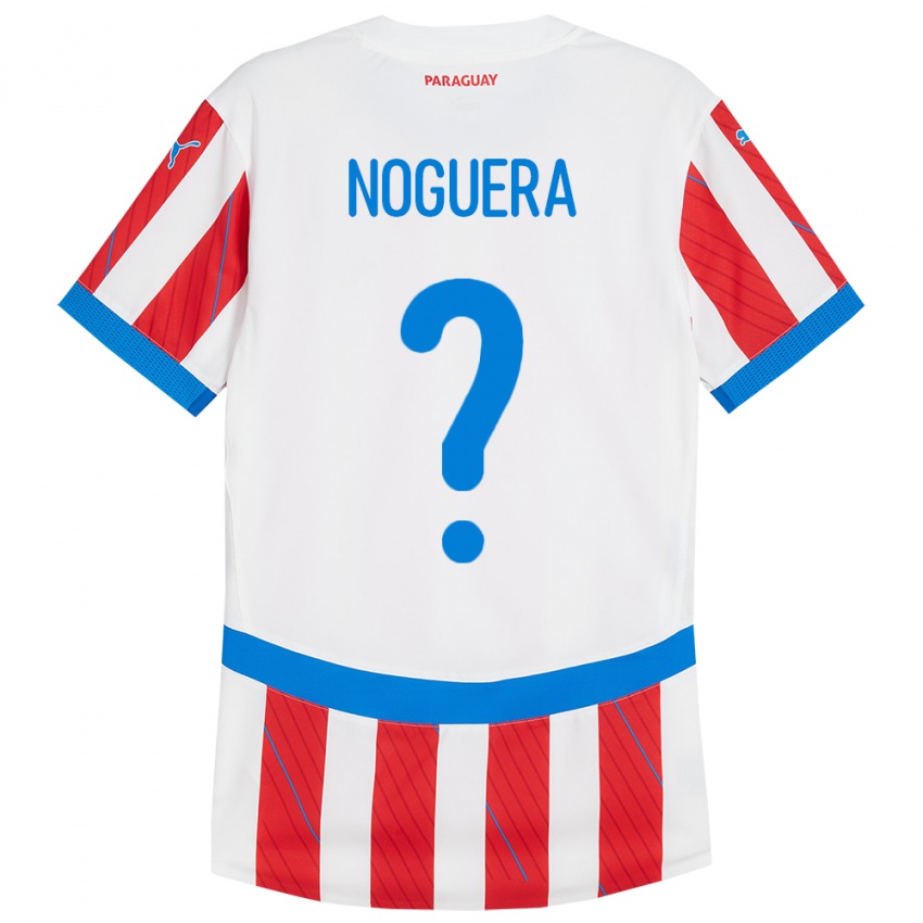 Kinder Paraguay Junior Noguera #0 Weiß Rot Heimtrikot Trikot 24-26 T-Shirt