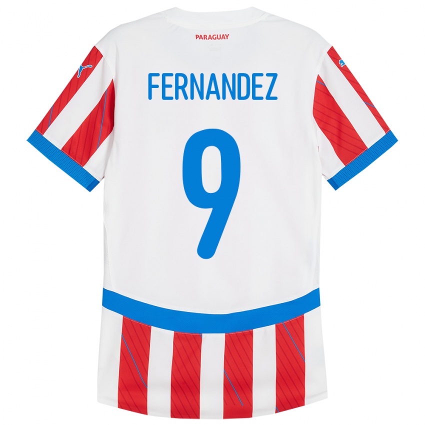 Kinder Paraguay David Fernández #9 Weiß Rot Heimtrikot Trikot 24-26 T-Shirt