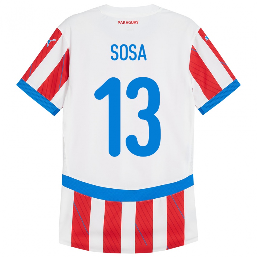 Kinder Paraguay Alex Sosa #13 Weiß Rot Heimtrikot Trikot 24-26 T-Shirt