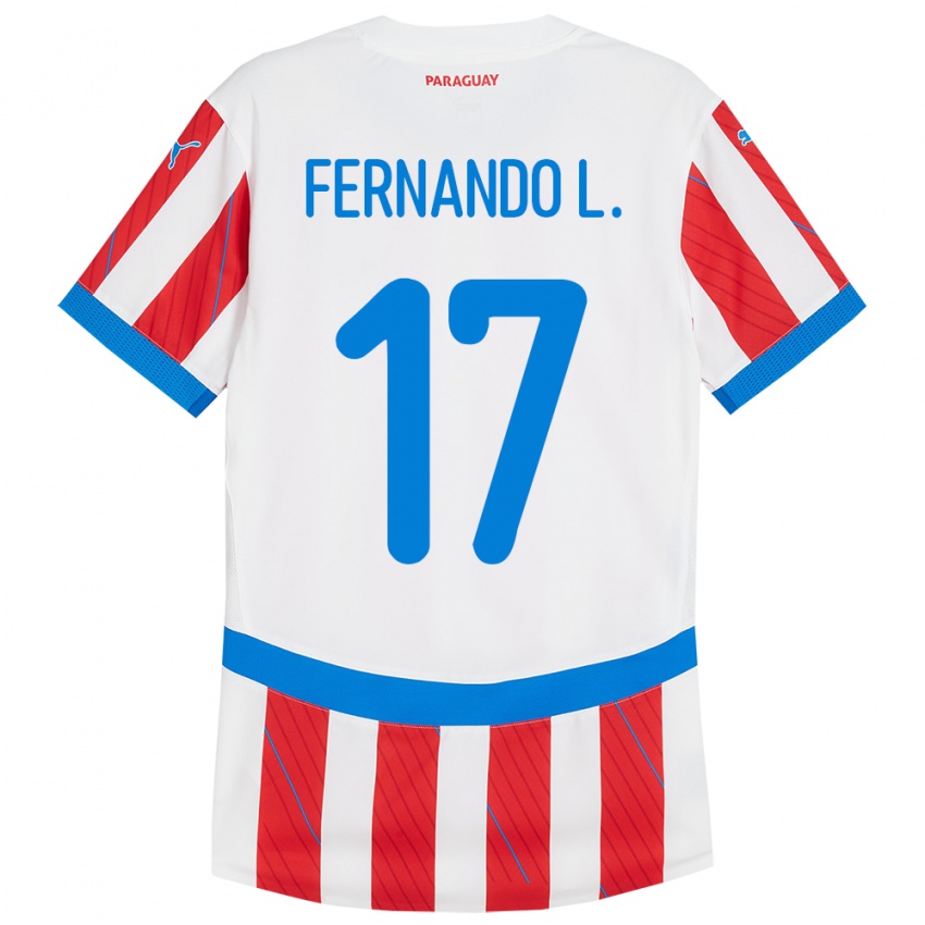 Kinder Paraguay Fernando Leguizamón #17 Weiß Rot Heimtrikot Trikot 24-26 T-Shirt