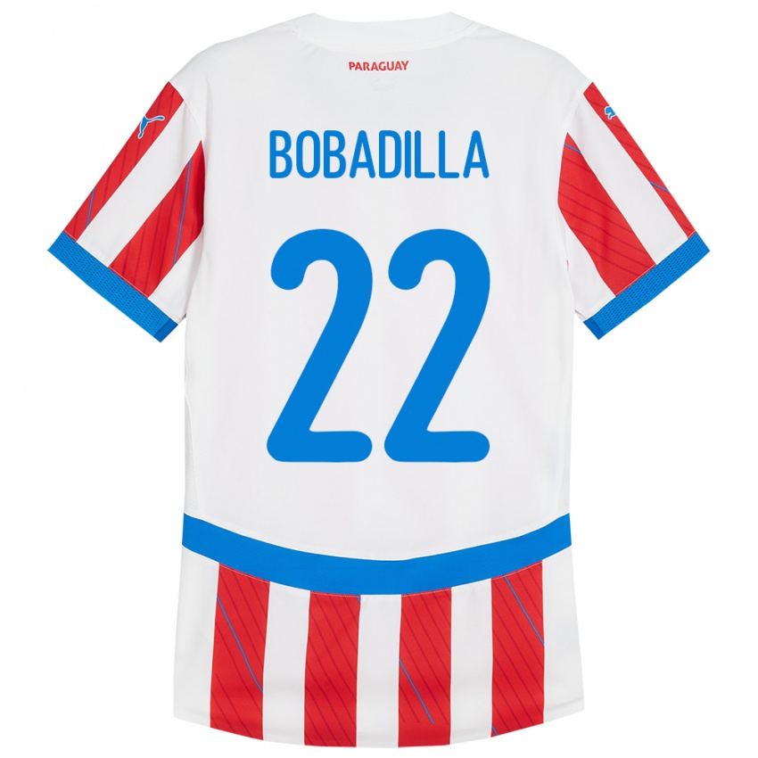 Kinder Paraguay Dylan Bobadilla #22 Weiß Rot Heimtrikot Trikot 24-26 T-Shirt