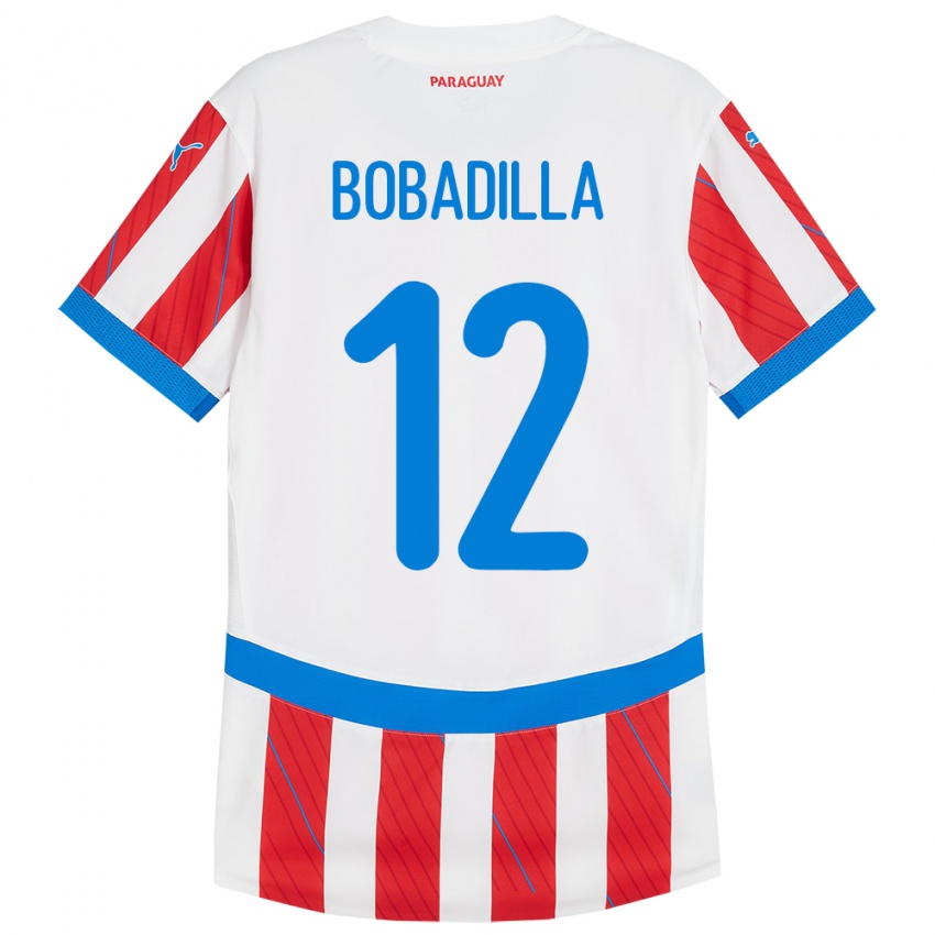 Kinder Paraguay Alicia Bobadilla #12 Weiß Rot Heimtrikot Trikot 24-26 T-Shirt