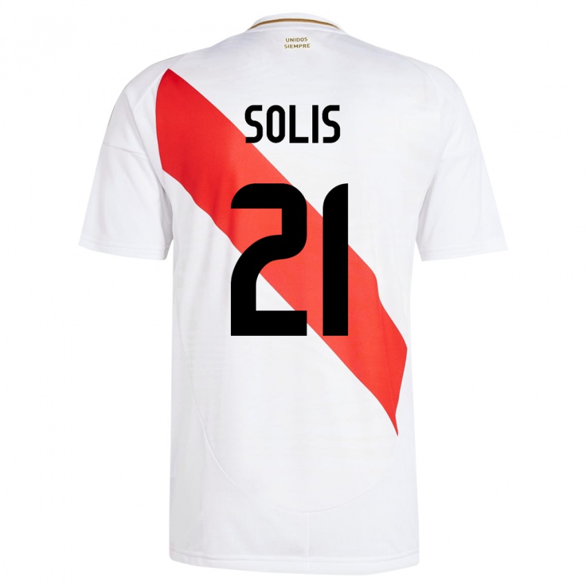 Kinder Peru Renato Solís #21 Weiß Heimtrikot Trikot 24-26 T-Shirt