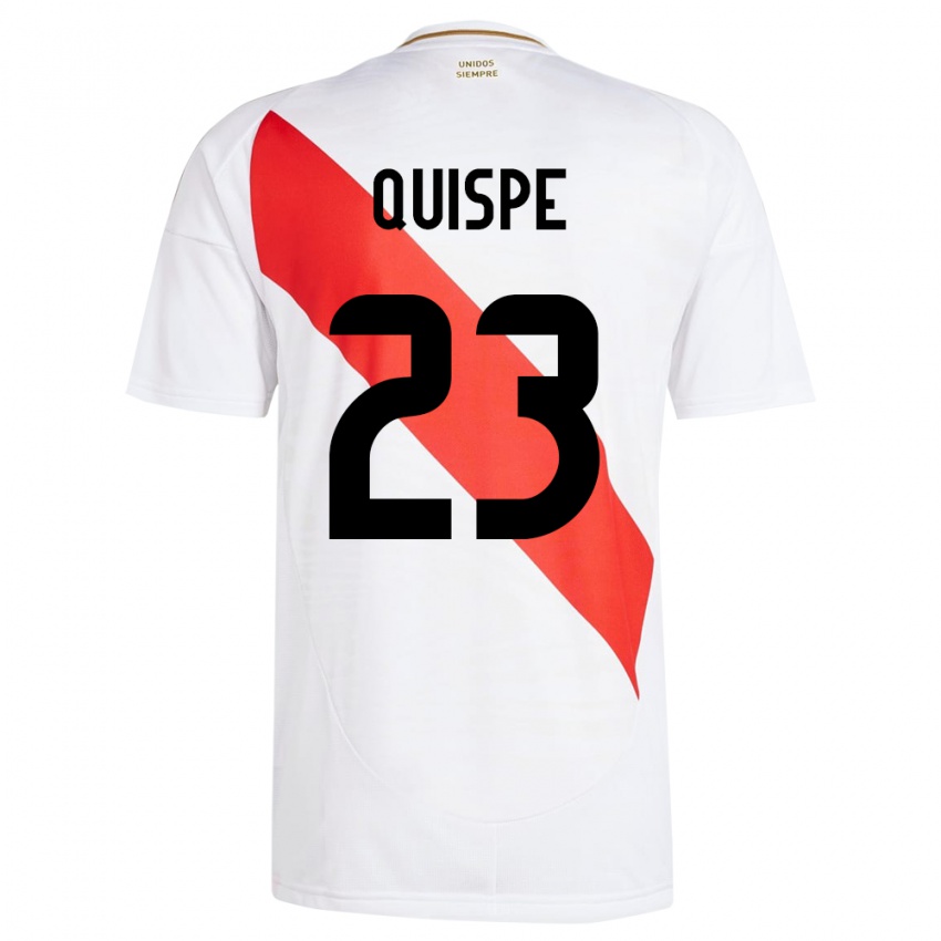 Kinder Peru Piero Quispe #23 Weiß Heimtrikot Trikot 24-26 T-Shirt