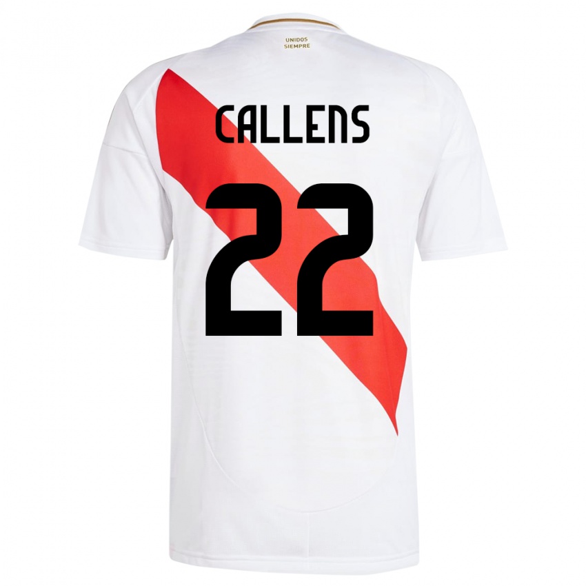 Kinder Peru Alexander Callens #22 Weiß Heimtrikot Trikot 24-26 T-Shirt