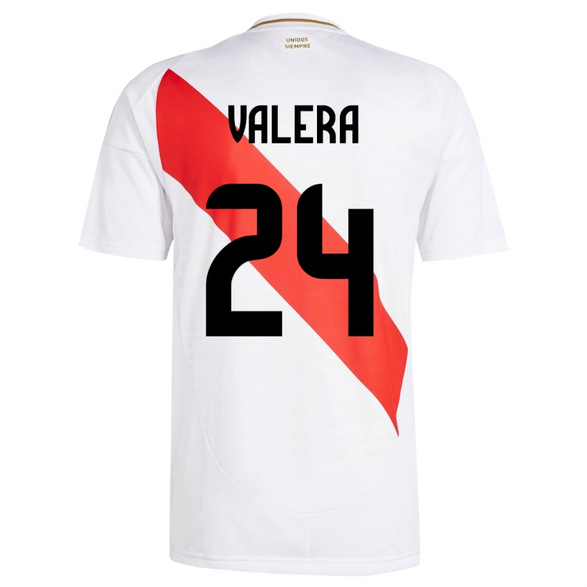 Kinder Peru Álex Valera #24 Weiß Heimtrikot Trikot 24-26 T-Shirt