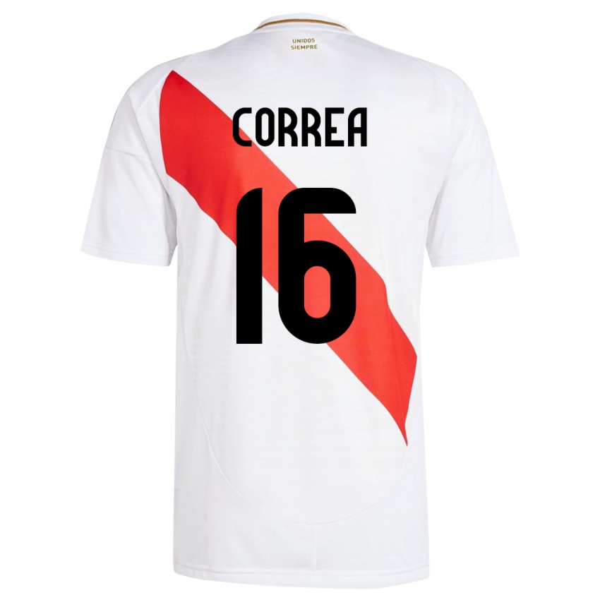 Kinder Peru Eslyn Correa #16 Weiß Heimtrikot Trikot 24-26 T-Shirt