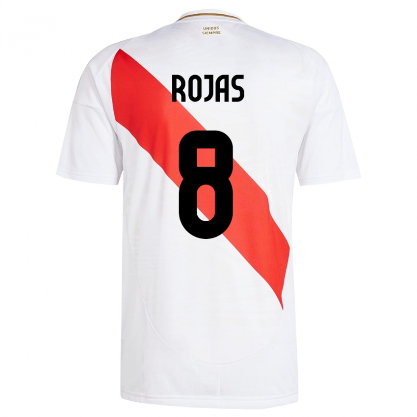 Kinder Peru Álvaro Rojas #8 Weiß Heimtrikot Trikot 24-26 T-Shirt