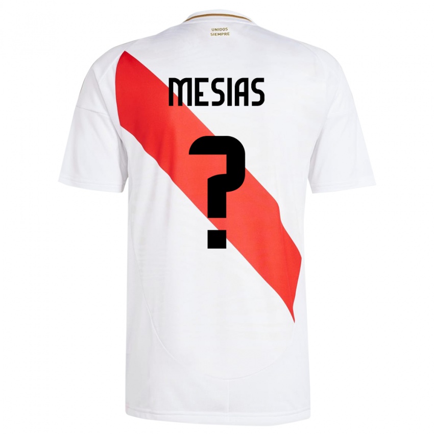 Kinder Peru Fabrisio Mesías #0 Weiß Heimtrikot Trikot 24-26 T-Shirt
