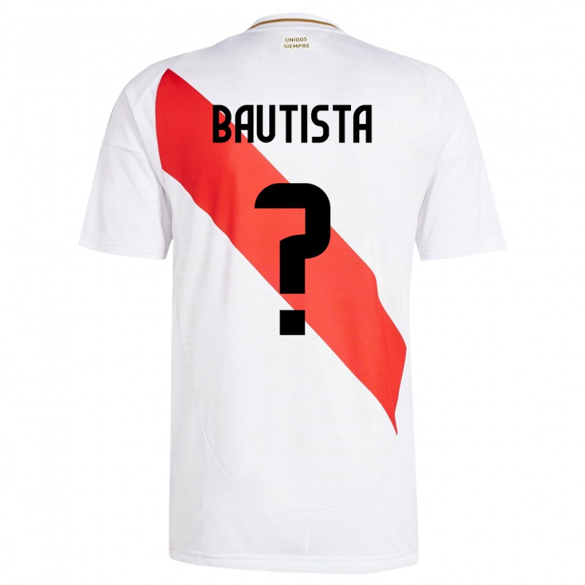 Kinder Peru César Bautista #0 Weiß Heimtrikot Trikot 24-26 T-Shirt