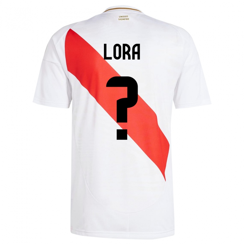 Kinder Peru Fabrizio Lora #0 Weiß Heimtrikot Trikot 24-26 T-Shirt