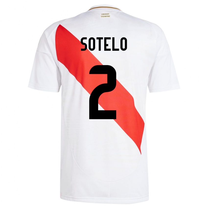 Kinder Peru Ghian Sotelo #2 Weiß Heimtrikot Trikot 24-26 T-Shirt