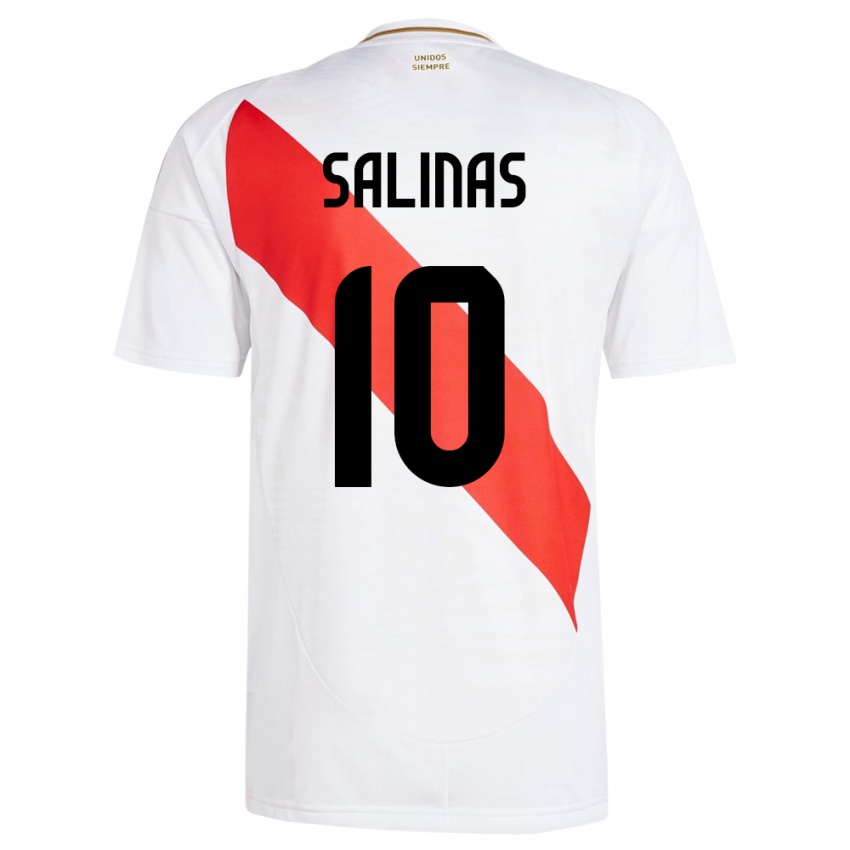 Kinder Peru Thiago Salinas #10 Weiß Heimtrikot Trikot 24-26 T-Shirt