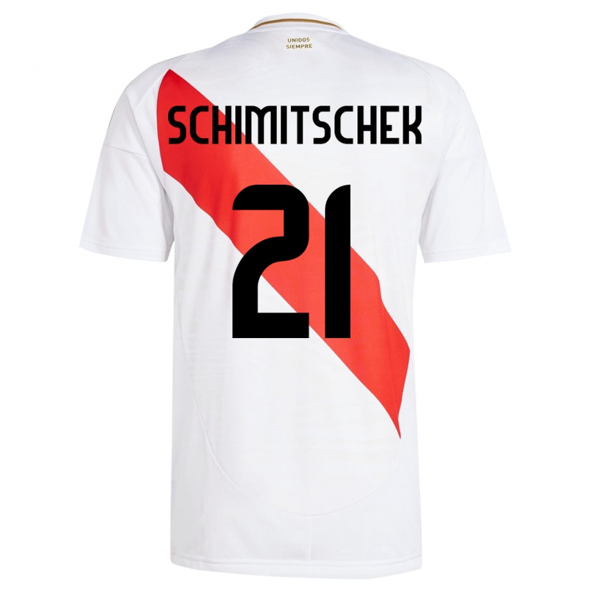 Kinder Peru Ian Schimitschek #21 Weiß Heimtrikot Trikot 24-26 T-Shirt