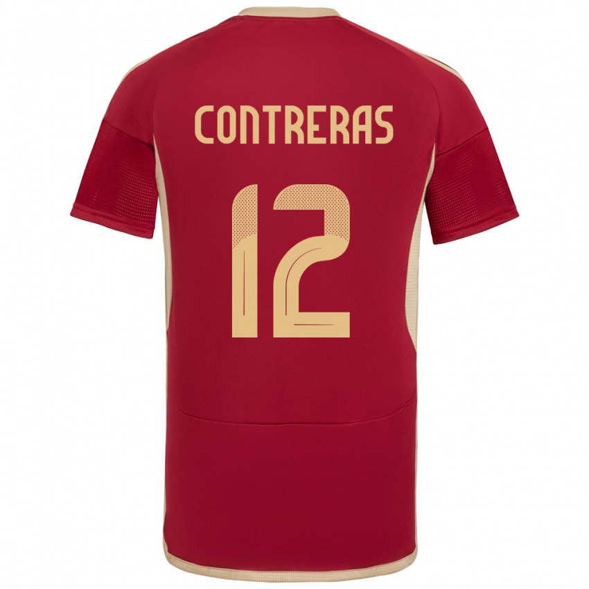 Kinder Venezuela José Contreras #12 Burgund Heimtrikot Trikot 24-26 T-Shirt